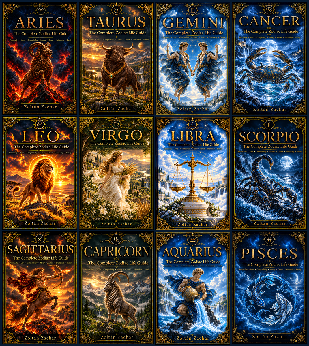 The complete twelve-book zodiac collection, Aries through Pisces